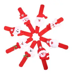 Рождественский новый вечерние Вечеринка похлопывание круг ремень дети шлепок браслет рука браслет-кольцо браслет подарки Санта Клаус