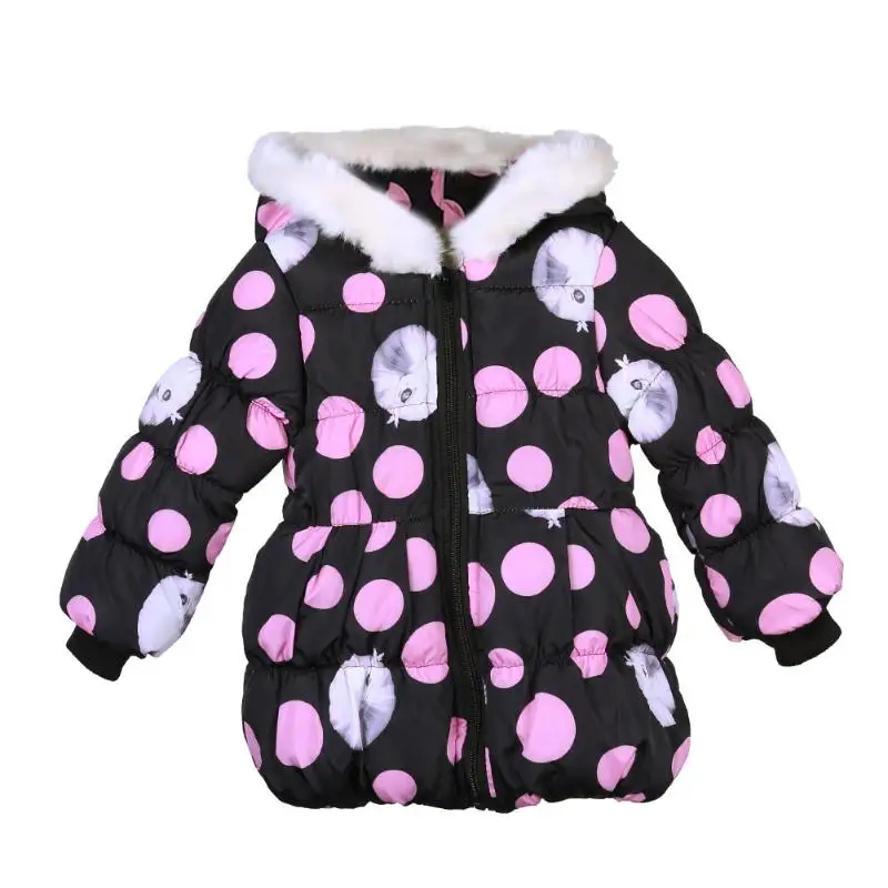 Jocestyle куртка для девочек, детская одежда для девочек с капюшоном; Лидер продаж; одежда в горошек с героями мультфильмов; с принтом из хлопкового флиса, комплект верхней одежды с хлопковой подкладкой: куртка, детская верхняя одежда, Костюмы