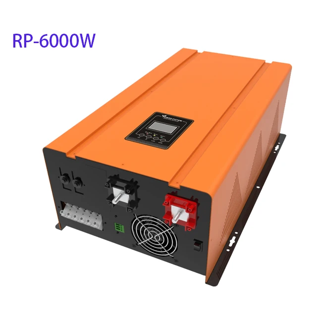 

Pure Sine Wave Power Inverter of Off grid 6000W/6KW DC 24V 48V to AC220V 230V 240V Combined 50HZ UPS Inverter with AC Charger