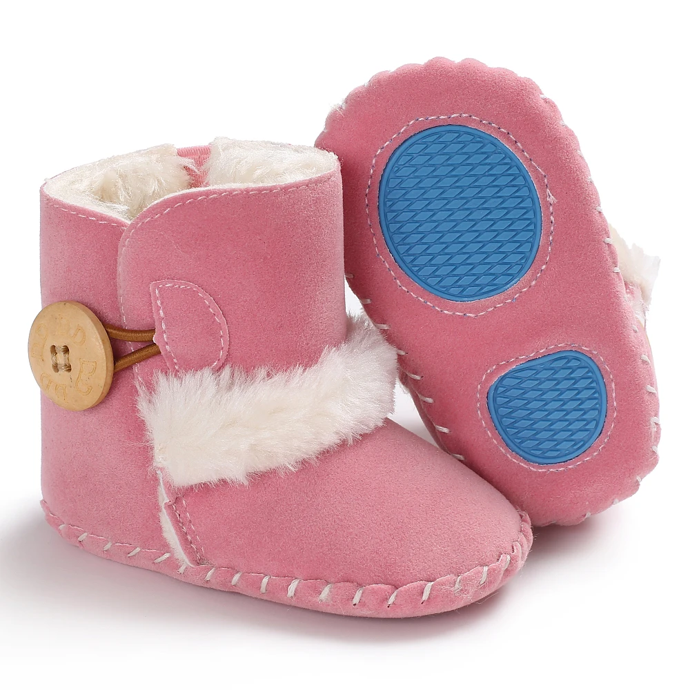 Модные зимние сапоги для маленьких девочек и мальчиков; нескользящие Зимние полусапожки; Повседневная хлопковая обувь с мягкой подошвой для новорожденных; 1 предмет