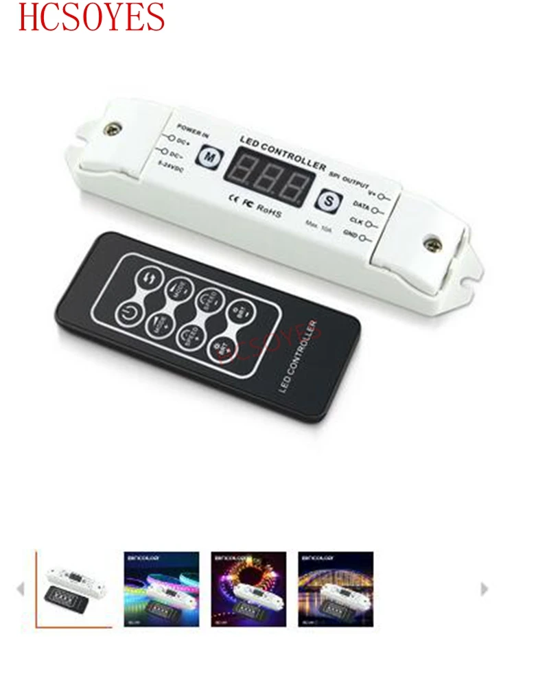 

DC5V 12V 24V BC-201 LED Pixel SPI Strip Controller Digital Addressable Control 2801 2811 2812 6803 8806 IC Tape Strip Lights
