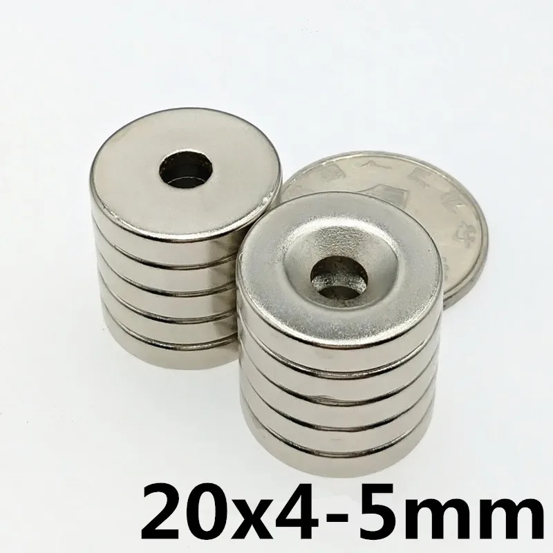 Магнитики 3 шт. 20x4 отверстие 5 мм Кольцо Круглые неодимовые магниты с отверстием Новые 20*4 мм
