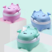 Детский горшок, унитаз, Детская тренировочная сковорода, сиденье для унитаза с мультяшным медведем, портативный детский писсуар, удобная спинка, горшки