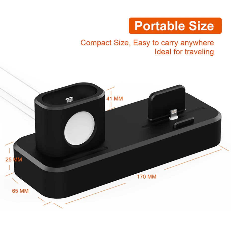 Silicone Charge Stand For Iphone X Iphone 8 Iphone 7 Desk Night Stand Dock Station For Apple Watch All Series Airpods Holder (1)