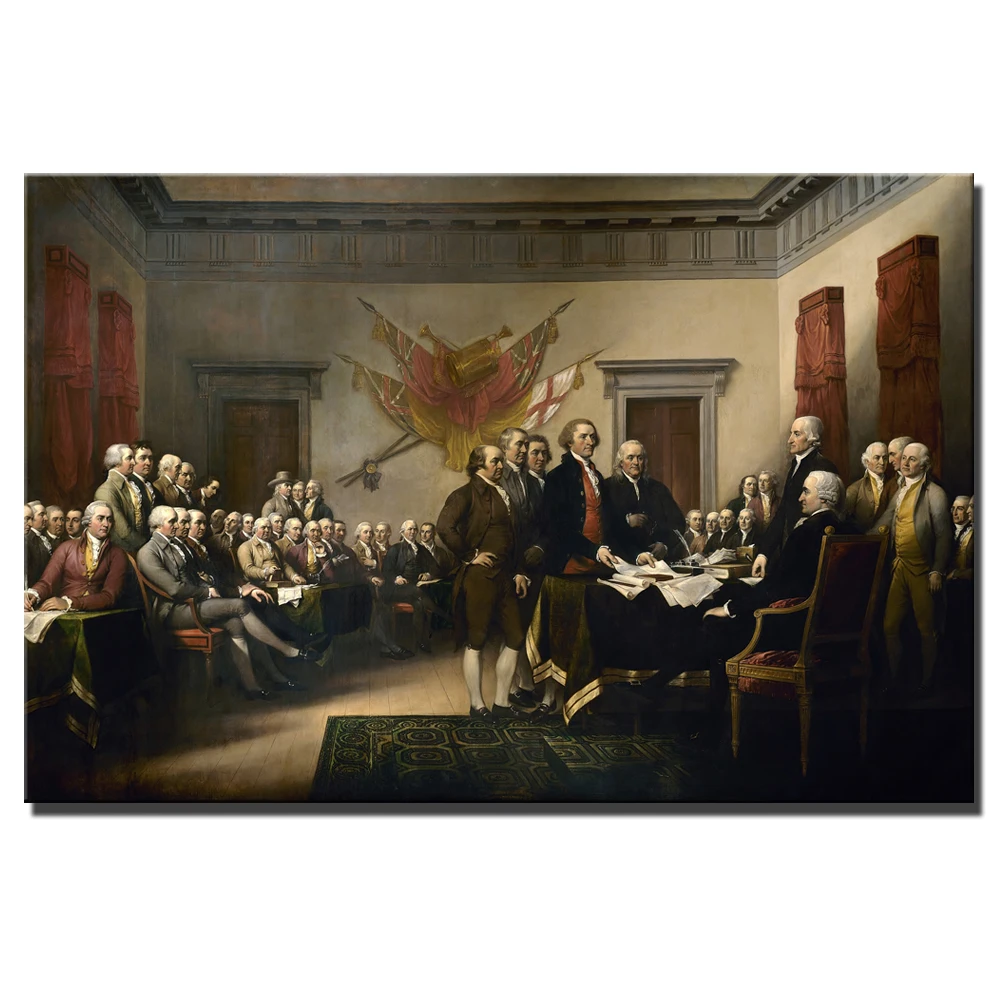 

The Declaration of Independence Oil Painting By John Trumbull Print On Canvas Classical World Famous Paintings For Living Room