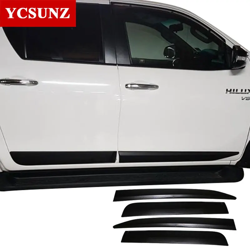 2016 2017 For Toyota Hilux Accessories ABS Injection Black Side Molding