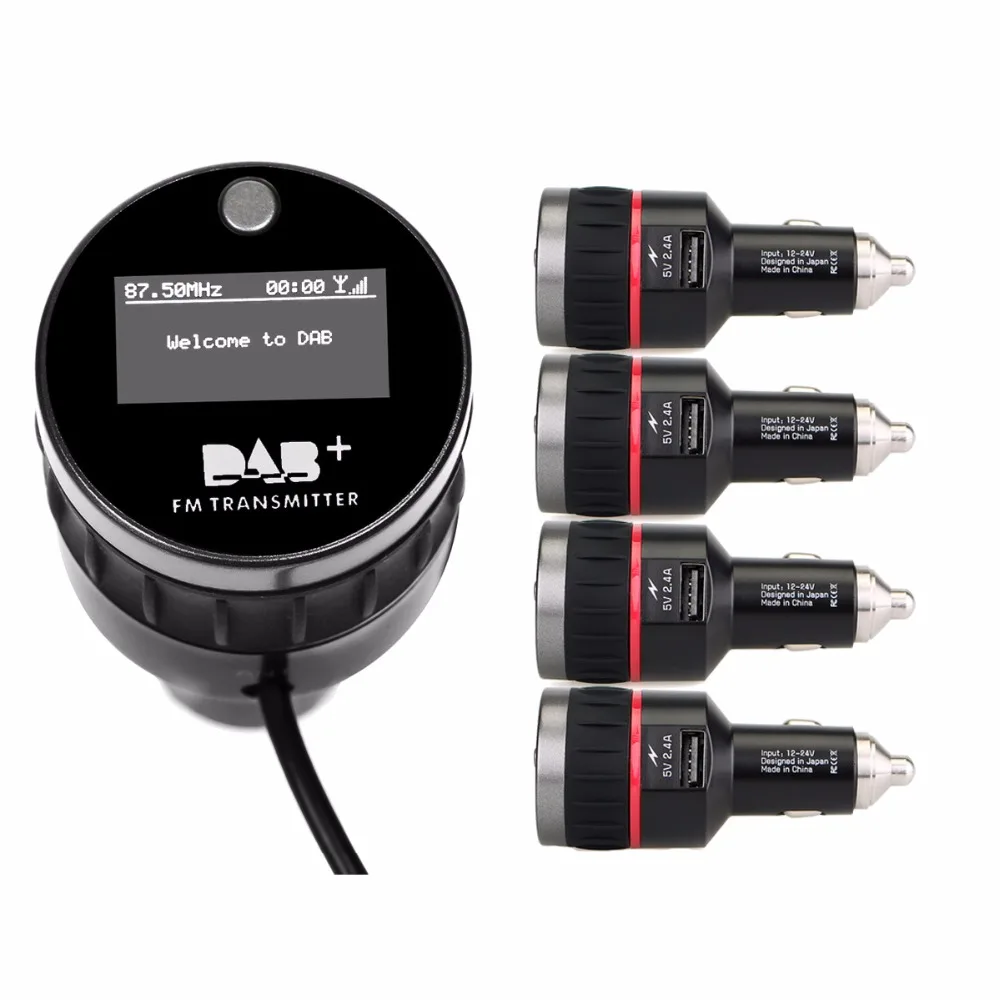 

5Pcs DAB+ Radio Tuner Digital Broadcasting Receiver FM Transmitter & USB Charger Scanned Channel Automatically Car Radio Y4422A