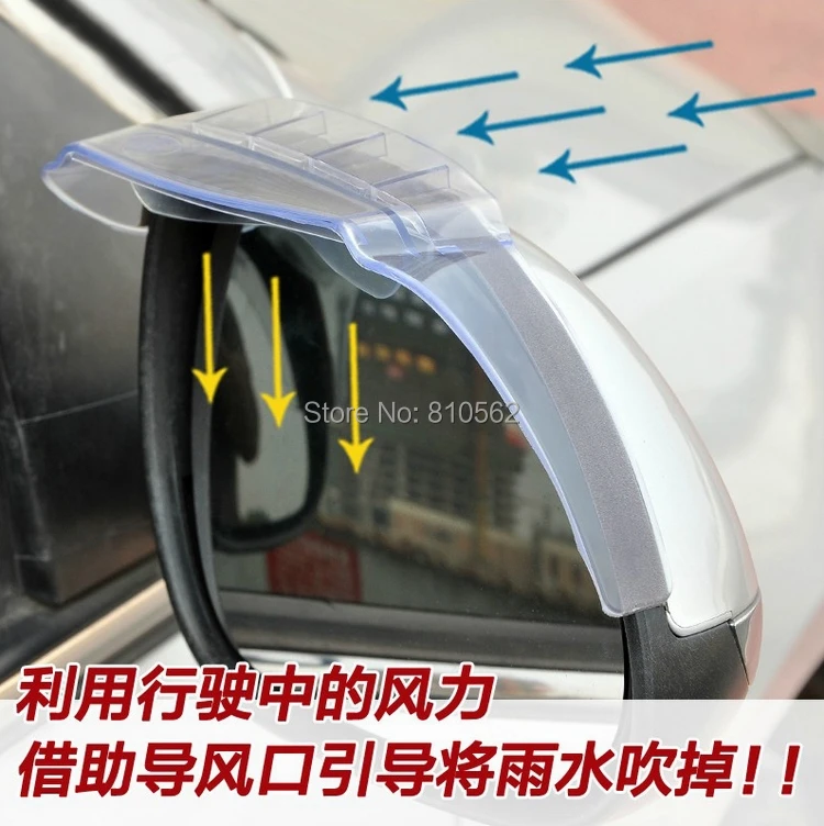 2pcs Air Drying Design Car Vehicles Side Rearview Mirror Rain Eyebrow Snow Shade Shield Guard Visors Clear