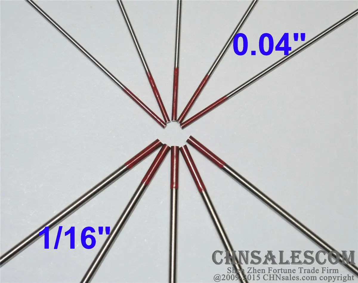 CHNsalescom 10 шт. WT20 0,0" X 6" 1/1" X6" торий-вольфрамовый электрод красный