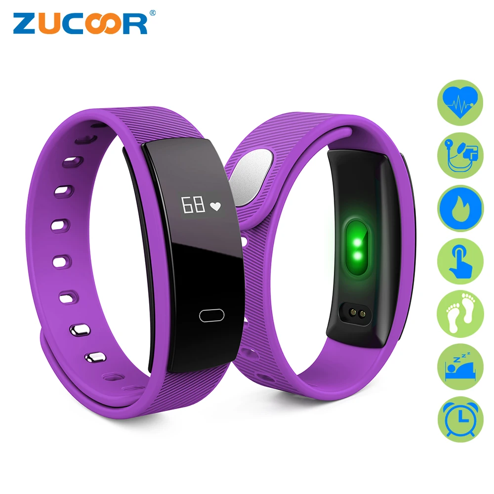 ZUCOOR Smart Wristband Fitness Bracelet Tracker Eletronicos Band QS80 Blood Pressure Bracelets Electronics For Women Pk