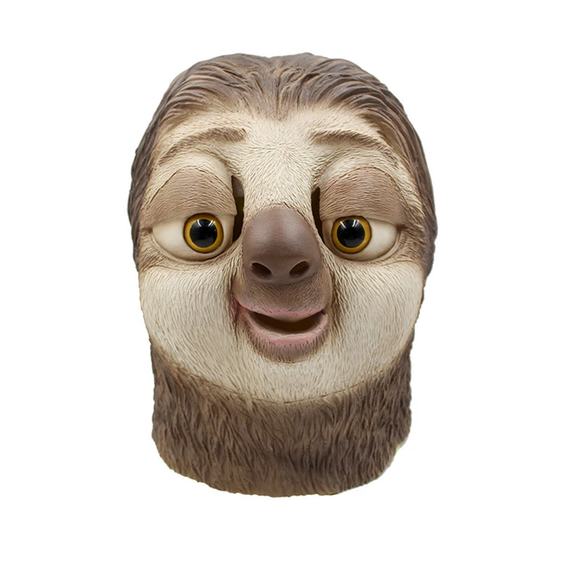 

Sloth Latex Mask Zootopia Sloth Mask Nick Wilde Latex Full Head Animal Mask XMAS Party Cosplay Costume Prop Accessories Toy Gift