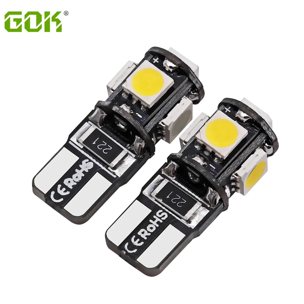 4 шт. высококачественный canbus led T10 5SMD 5050 W5W SMD t10 5led белый автомобильный боковой