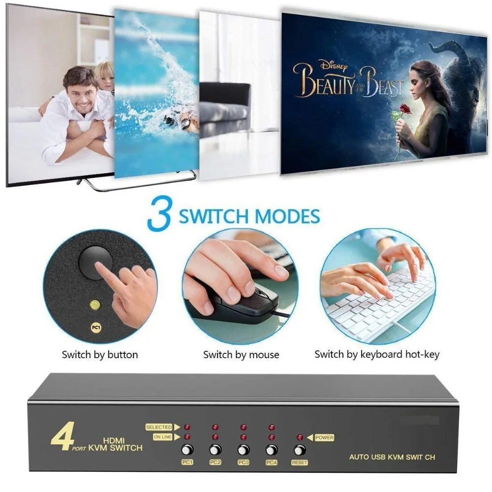 4 ports HDMI KVM switch 8