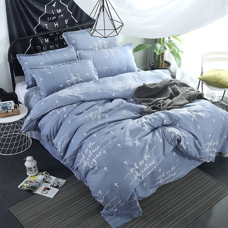 

Home Textile Bedding Sets Simple Style Pattern Bedclothes Duvet Cover Pillowcase Bed Sheets