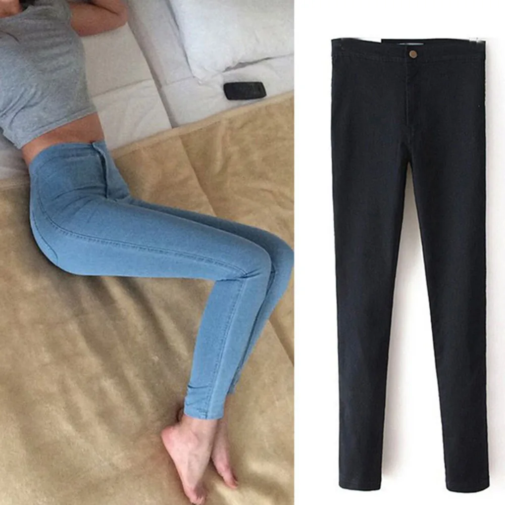 Hot Sale Push Up Jeans Woman Pencil Pants Vintage High Waist Jeans Women Casual Stretch Skinny Jeans Femme