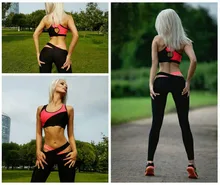 Fitness Workout Clothing Women’s Gym Sports Running Girls Bandage Leggings+Tops Women Yoga Sets Bra+Pants Sport Suit For Female
