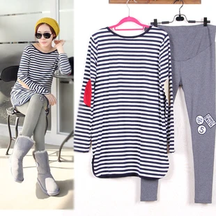 Maternity Suits Pregnant Striped Shirt + LeggingsPants Long Sleeved T-shirt Set for Women Clothing SpringAutumnWinter Maternity Suits Pregnant Striped Shirt + LeggingsPants Long Sleeved T-shirt Set for Women Clothing SpringAutumnWinter