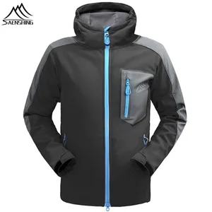 SAENSHING водостойкая флисовая куртка для мужчин пеший Туризм флисовое дождевик ветровка для рыбалки Открытый Отдых треккинг мягкая оболочка куртка - изображение