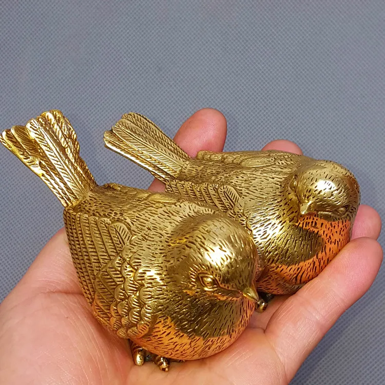 

copper brass ornaments special offer sparrow bird sparrow Home Furnishing decorative children gifts antique collection