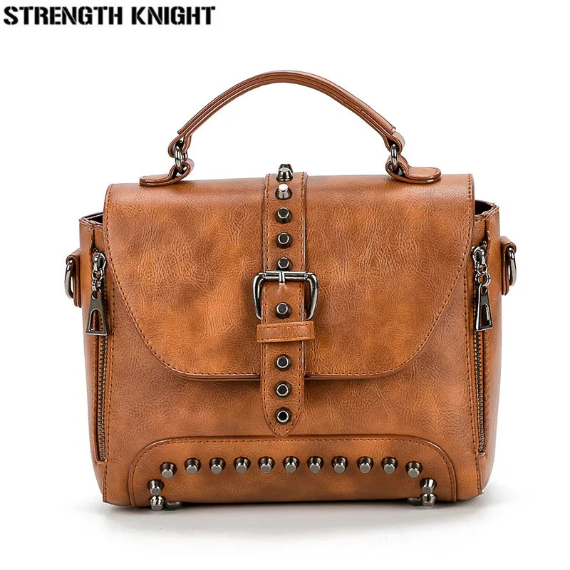 

Crossbody Bags For Women Messenger Bags 2018 Vintage Leather Bags Handbags Women Famous Brand Rivet Small Shoulder Sac