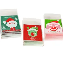 50/100 stücke Cookie Geschenk Taschen Weihnachten Santa Claus Schneemann Snacks Cookie Kunststoff Verpackung Taschen Party Hochzeit Süßigkeiten Tasche kinder Favor