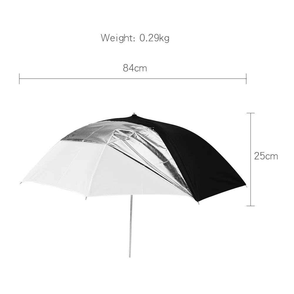 Godox 3" 84 см ОТРАЖАТЕЛЬ МЯГКИЙ фото-зонт Студия Вспышка двухслойный Черный Белый Зонт отражающий зонтик