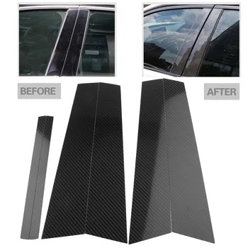 

Carbon Fiber Car Window B-Pillars Moulding Cover Protective Trim For 2017 BMW 1 Series E81 6pcs Auto Accessories
