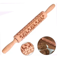 35/43 см для ухода за ребенком для мам Рождество тисненая скалка для выпечки печенья печенье, фондан, пирог тесто гравировкой ролик олень; Снежинка