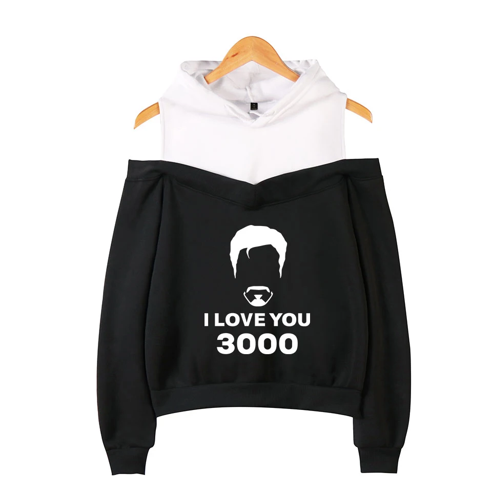 I Love You 3000 печать 2019 новые толстовки с открытыми плечами Пальто женские толстовки Толстовка повседневная одежда модная одежда для отдыха MS