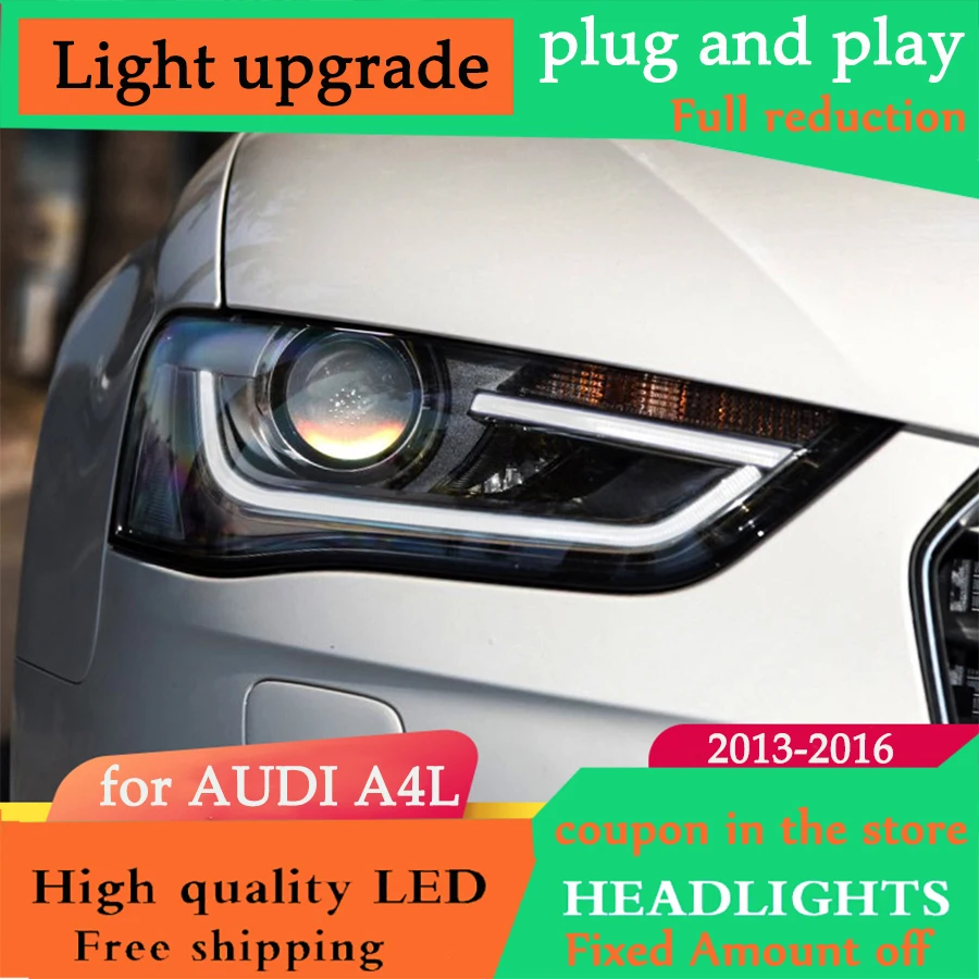 D-YL автомобильный Стайлинг для Audi A4L фары A4 2013-2016 светодиодная фара H7 D2H Hid вариант