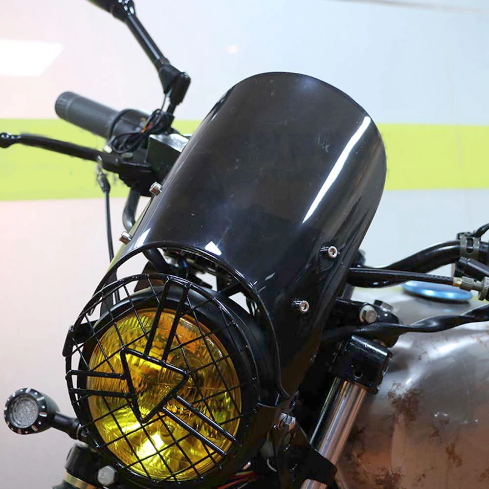 Universal Motorcycle Windshield Windscreen for 5 7'' Headlight Wind