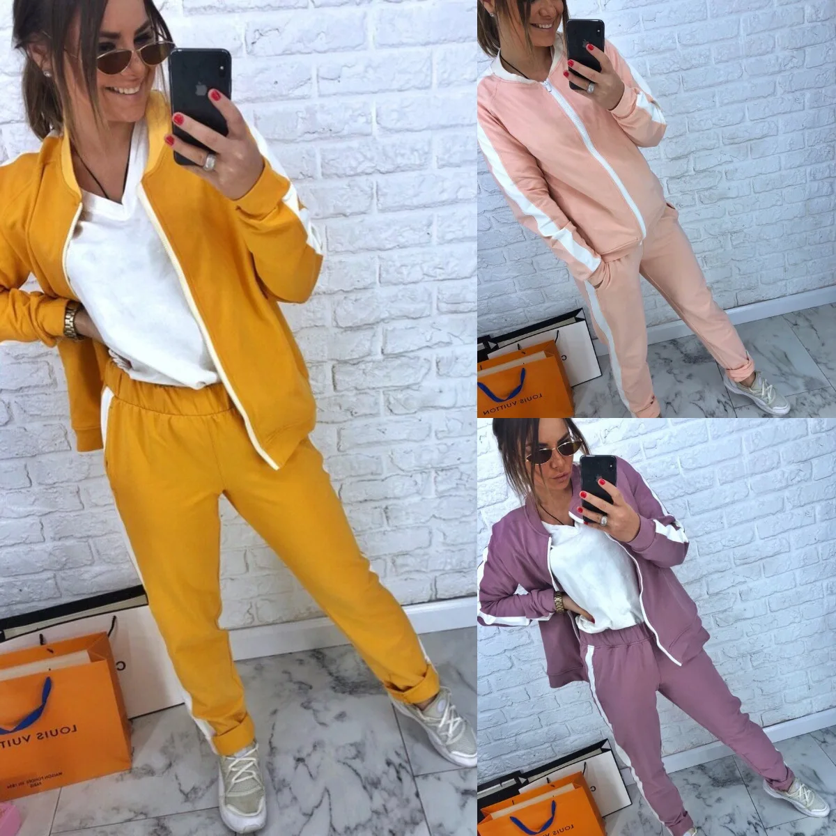 

2019 Spring Women Fashion Sports Leisure Set Europe America Women Jogging Suits Hot Sale