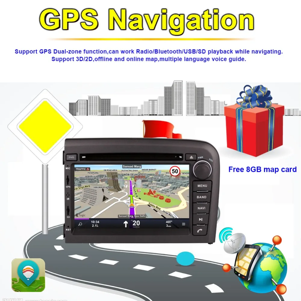 Excellent Android 9.0 Octa Core 4GB RAM 32GB ROM Car Radio Stereo CD DVD Player For Volvo S80 1998-2006 GPS Navigation Bluetooth Wifi 6