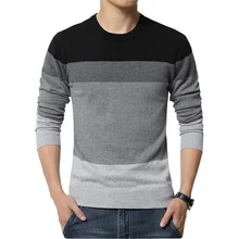 Neue 2016 Herbst Modemarke Casual Pullover O-ansatz Striped Slim Fit Strick Herren Pullover herrenbekleidung Pullover M-5XL
