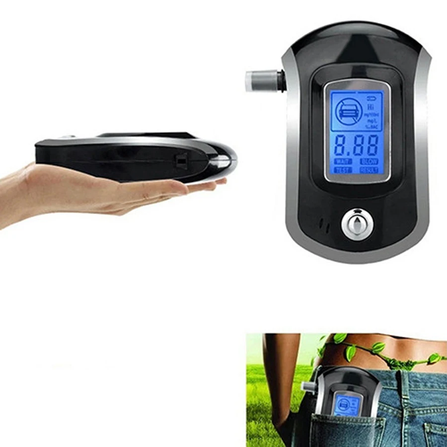 المحمولة الذكية فاحص نسبة الكحول في النفس الرقمية LCD الكحول محلل AT6000