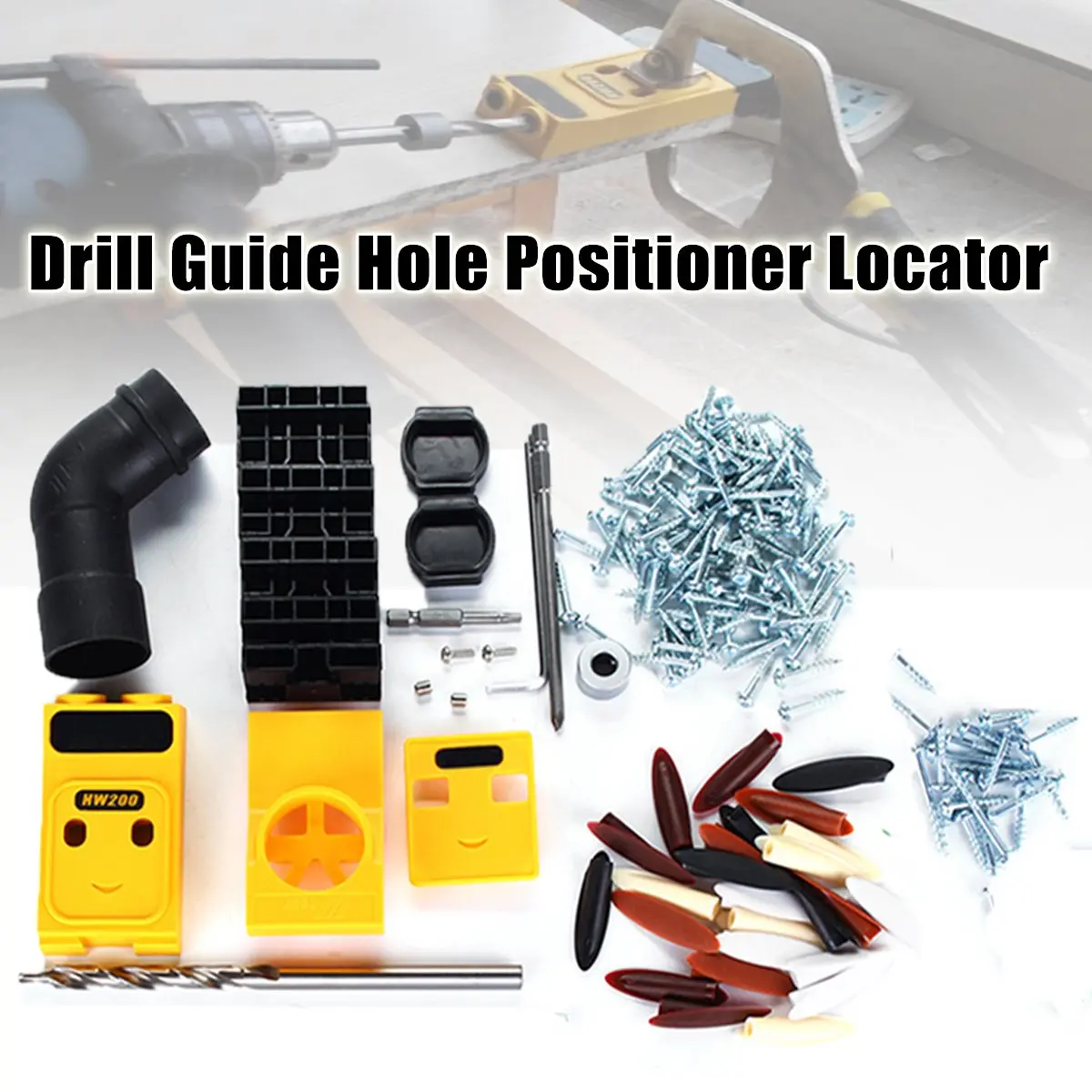 

High Quality New Pocket-Hole Jig Drill Guide Hole Positioner Locator Woodworking Tool Kit Suitable for Joining Panel Furniture