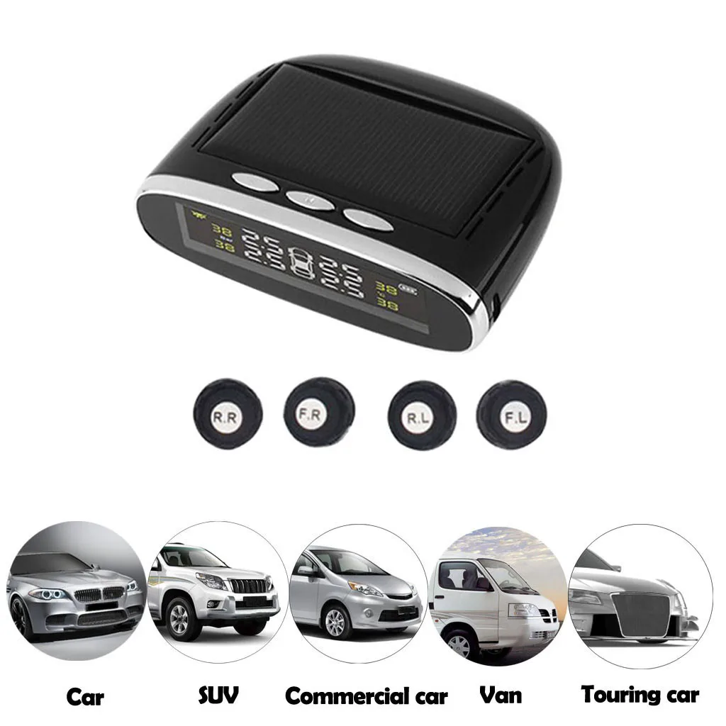 

Automotive Tire Detector Solar Wireless TPMS Automotive Pressure Monitoring System External Pneumatic Pressure Sensor