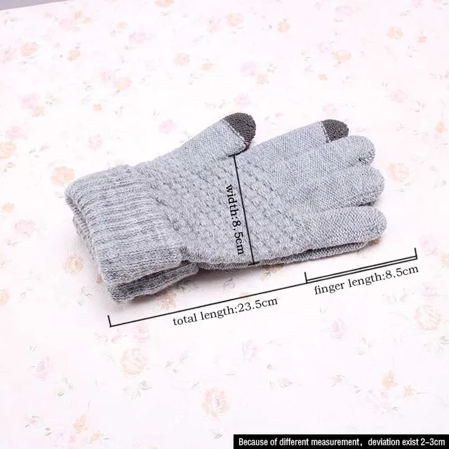 Miya Mona Hot Selling New Women Warm Winter Knitted Full Finger Gloves Mittens Girl Female Solid Woolen Gloves Screen Luvas -