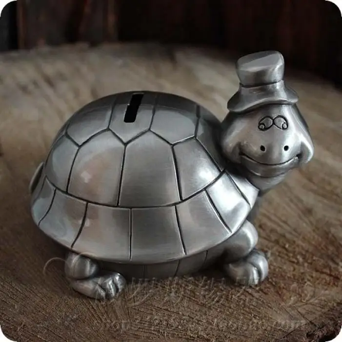 Crafts tin tortoise piggy bank small turtles coin money boxesin Money