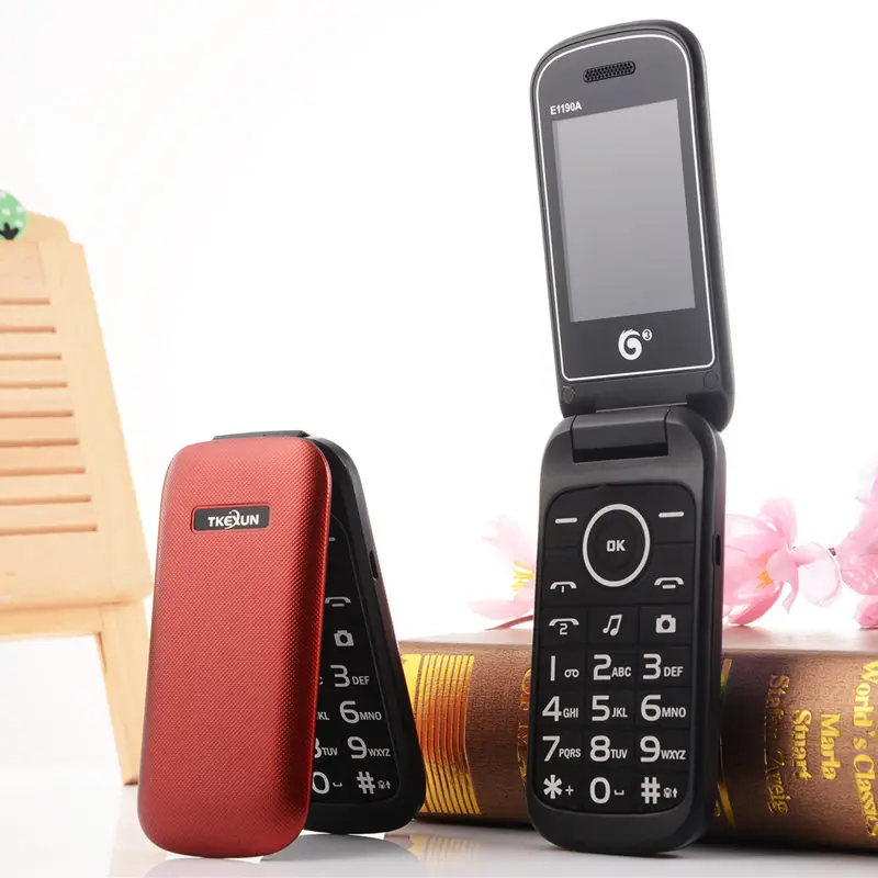 Оригинальный флип русская клавиатура дешевые старший MP3 радио E1190A мобильный