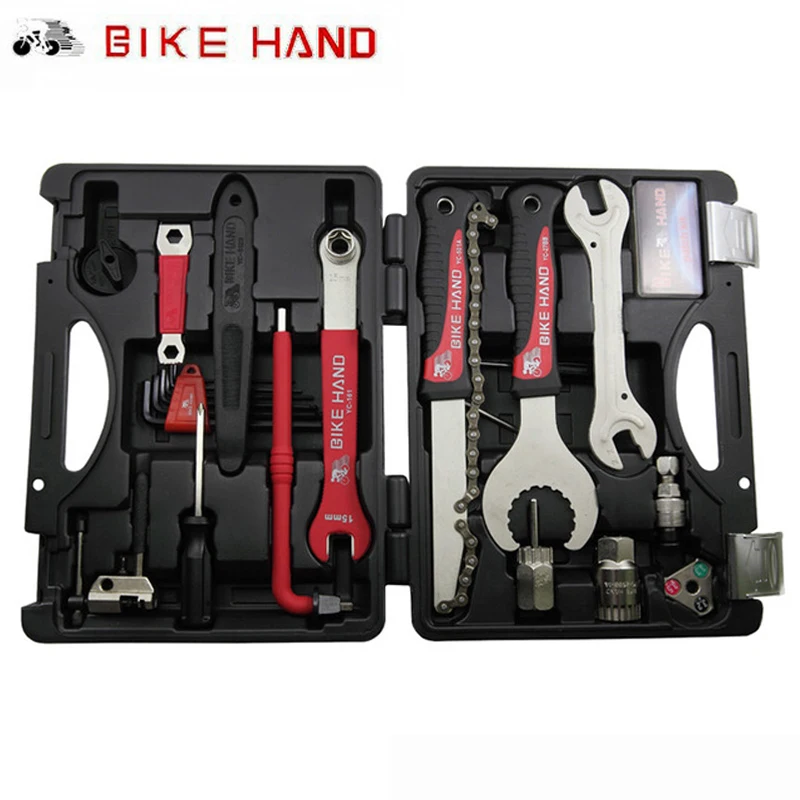 

BIKEHAND Multiful Bicycle Tools Kit 18 In 1 Portable Bike Repair Tool Box Set Hex Key Wrench Remover Crank Puller Cycling Tools