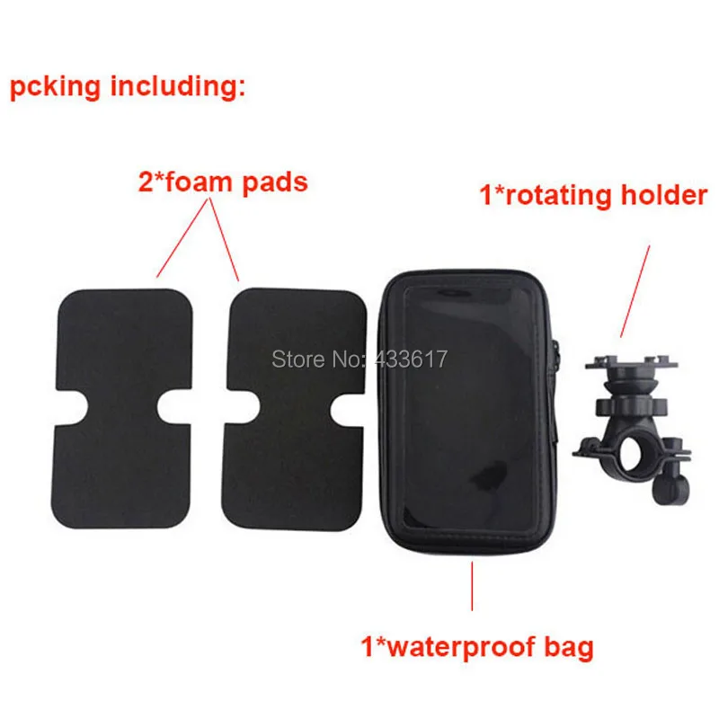 motorcycle bicycle handlebar gps mobile holder with waterproof bag 12