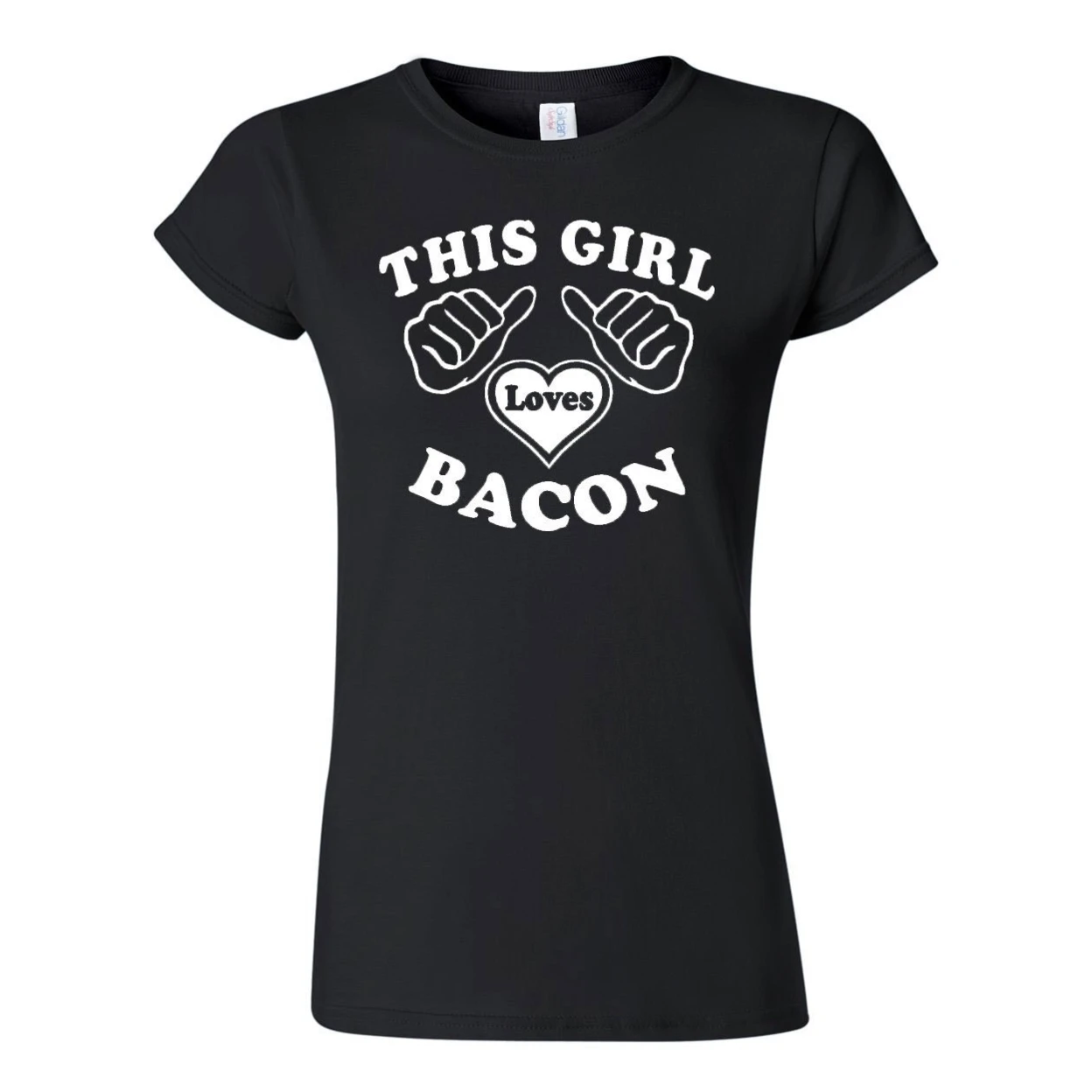 City Shirts Women's This Loves Bacon T-Shirt