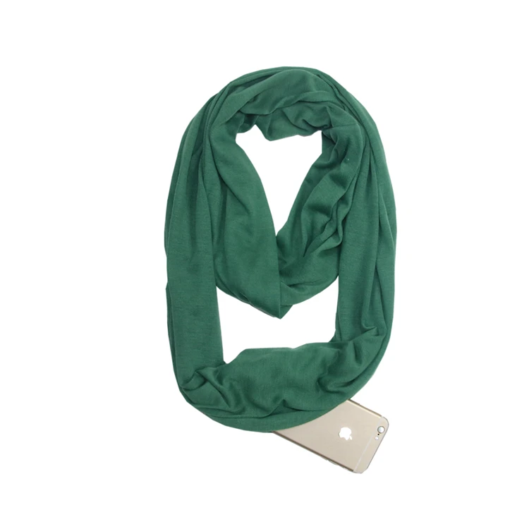 Женский потайной карман с молнией бесконечное кольцо шарф в богемном стиле с принтом шарф модное кольцо зимний женский шарф - Цвет: C305