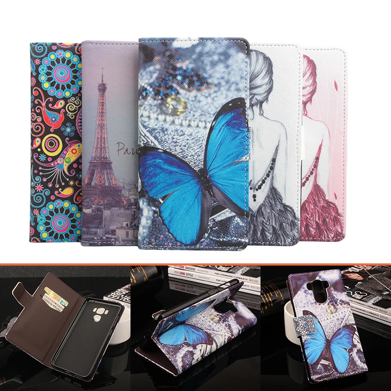

For Asus Zonfone 3 Max Cute Printing Wallet Flip Case Cover Phone Bag with Stand Function and Bank Card Holder