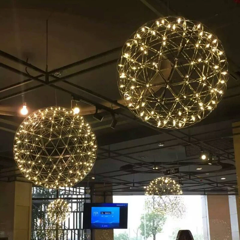 

Led firework light Stainless Steel firework ball pendant lights Modern Creative restaurant hotal lighting villa lamps 110V-240V