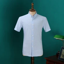 Мужская рубашка с коротким рукавом, Мужская белая рубашка, летние светло-голубые хлопковые корейские повседневные обтягивающие рубашки, импортированные из Китая, roupas