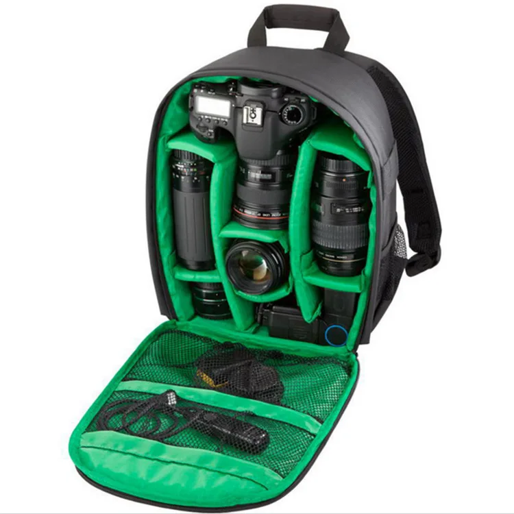 Водонепроницаемая функциональная цифровая DSLR камера для фотографа, сумка для видео штатива, дождевик, сумка для камеры с полиэтиленовым покрытием, пальто для объектива sony SLR - Цвет: Small Green