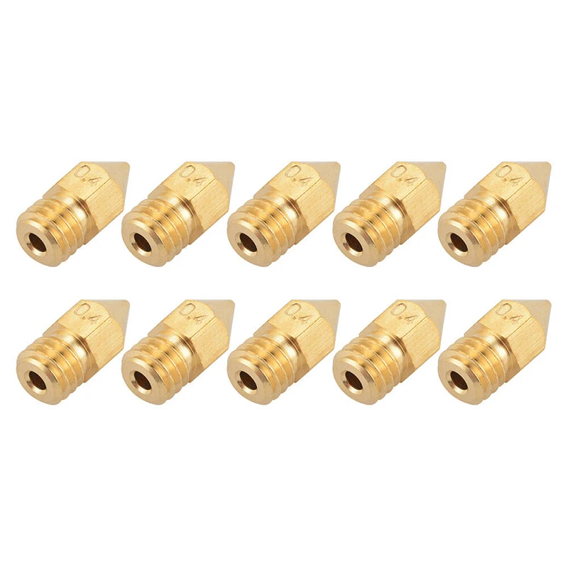 10pcs 3D Printer Nozzles MK8 Extruder Nozzle Extruder Print Head 1.75mm Filament for 3D CR-10 Ender 3