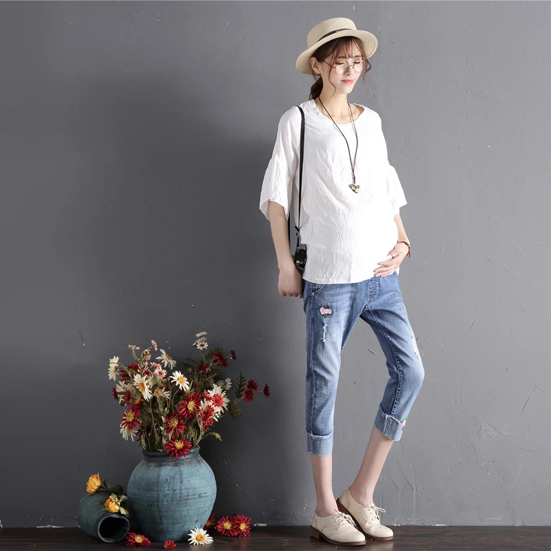 

Maternity Denims Pregnant Jeans Skinny Pregnancy Pants Lovely Trousers for Pregnant Women Spring Summer Wear Plus Size L-5XL